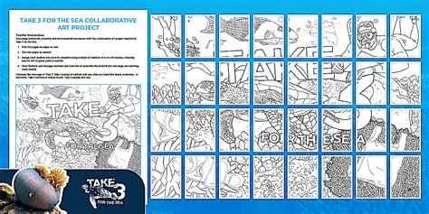 FREE! - 'Take 3 for the Sea' Collaborative Art Project | Twinkl