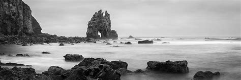 Panorama in Black and White of Playa de Portizuelo, Asturias, Spain by ...