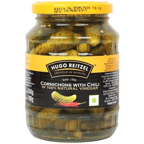 Hugo Reitzel Cornichons with Chilli, 350g : Amazon.in: Grocery ...