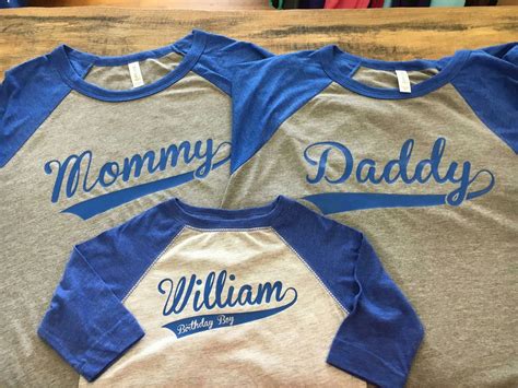 Our family shirts for William's one year baseball themed birthday party ...