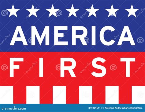 America First stock vector. Illustration of campaign - 93695111
