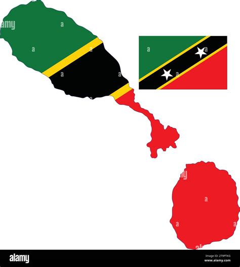 Saint Kitts and Nevis Map and Flag Stock Vector Image & Art - Alamy