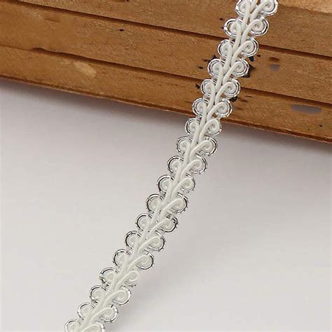 Buy 5.47Yard Gold Silver Thread Centipede Braided Lace Ribbon Trim ...