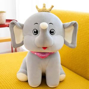 snuglystuff Elephant with Crown, Stuffed Plush, Soft Toy For Kids ...