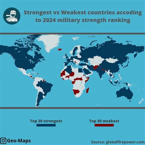 Strongest vs Weakest countries accoding to 2024... - Maps on the Web
