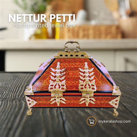 Nettur Petti - (Orange Color) - Hand Painted Jewel Box – MyKeralaShop