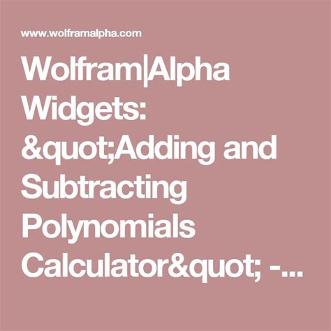 Image result for Subtracting Polynomials Calculator