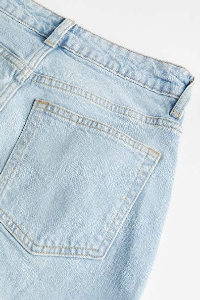 Women's Light denim blue Mom Slim Fit High Waist Ankle Jeans | H&M IN