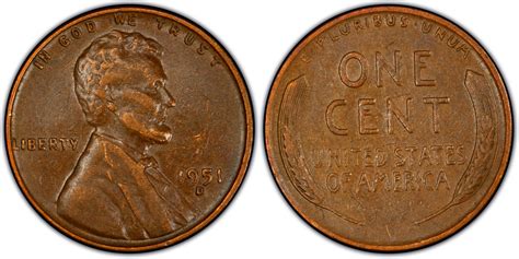 Images of Lincoln Cent (Wheat Reverse) 1951-D/S 1C OMM FS-511, BN ...
