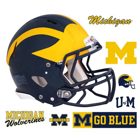 Michigan Wolverines: Helmet - Officially Licensed NCAA Removable Adhes ...