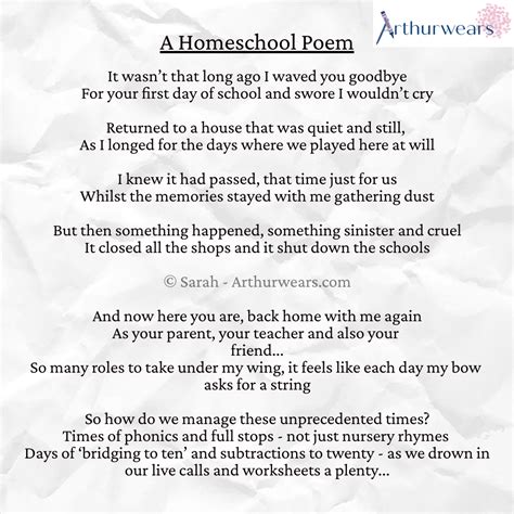 Arthurwears: A Homeschooling Poem