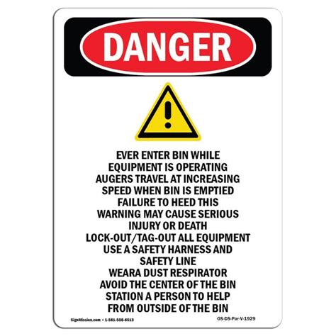 Signmission Safety Sign, OSHA Danger, 24" Height, Aluminum, Never Enter ...