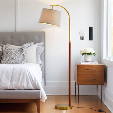 Oneach 63" MDF Arc Gold Floor Lamp Floor Lamp with Lamp Shade ...