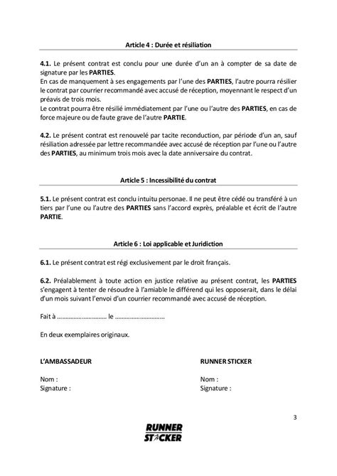 Contrat Ambassadeur De Marque Pdf