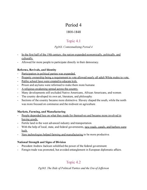 Period 4 Apush Notes - based on AMSCO advanced placement united states ...