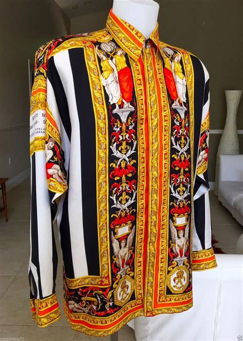 Vintage Gianni Versace Silk Shirt Versace Tapestry Print Size 46 Style ...