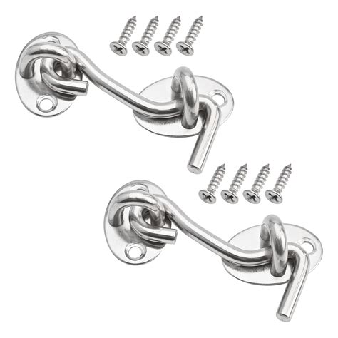 3" Cabin Hook Eye Latch Gate Door Swivel Window Hook Stainless Steel ...