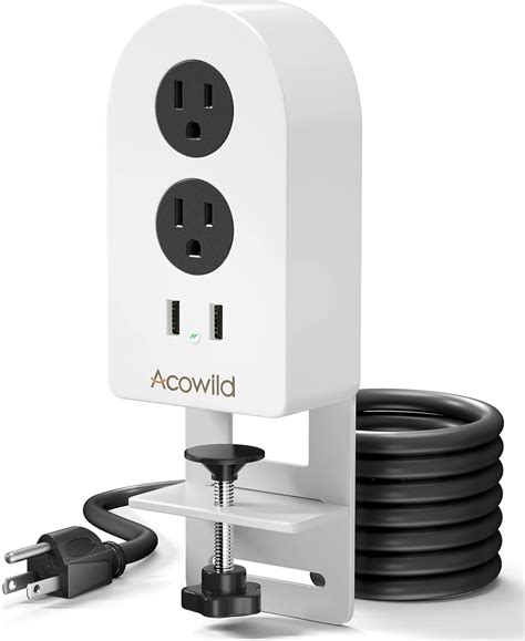 Acowild Desk Clamp Power Strip with 2 Outlets & 2 USB Ports, India | Ubuy