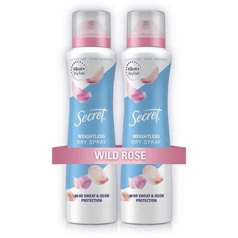 Secret Dry Spray Antiperspirant Deodorant, Wild Rose and Argan Oil, 4 ...