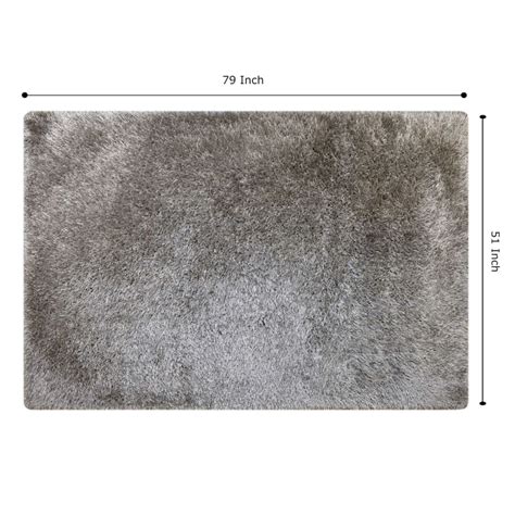 Eve Silver Shag Area Rug 4x7 | At Home