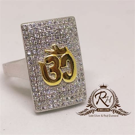 Buy quality 92.5 silver om daimond gents traditional ring rh-gr959 in ...