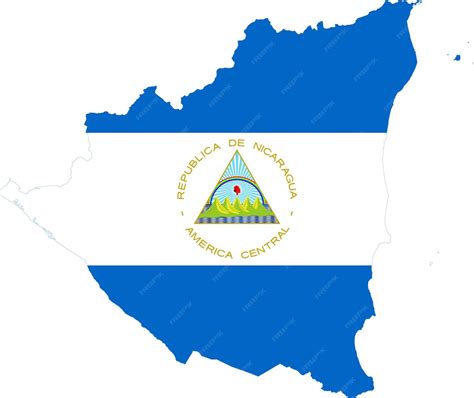 Nicaragua flag and map outline | Premium Vector