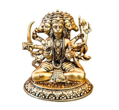 Buy Panchmukhi Hanuman Idol for Home Temple | Brass Hanuman Statue for ...