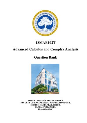 Question paper SRM - Mathematics I - Studocu