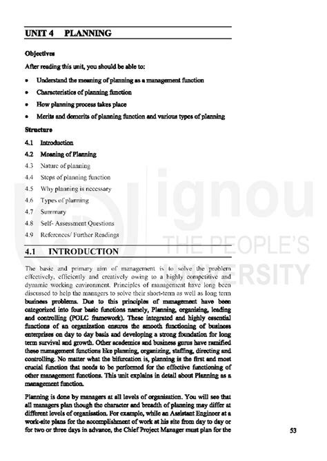 Planning - IGNOU MBA note - Studocu