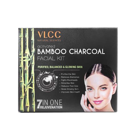 Buy VLCC Activated Bamboo Charcoal Facial Kit Balanced & Glowing Skin ...