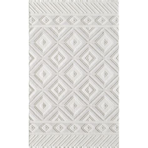 MDA Rugs Milos 8 X 10 (ft) White Indoor Geometric Area Rug ML01810 at ...