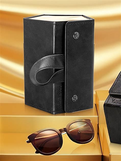 Leather Sunglass Case Organizer with 4 Pockets (Pack of 1)- Black – CORTINA