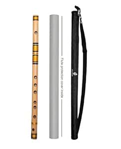Amit Flutes D Natural Medium Handcrafted Bamboo Flute Indian Classical ...