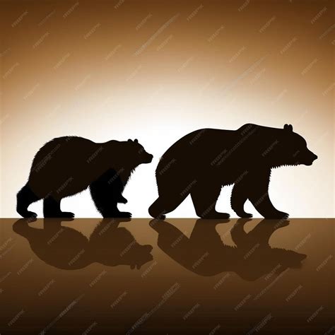 Premium Photo | Set of Bears Silhouettes on a white background