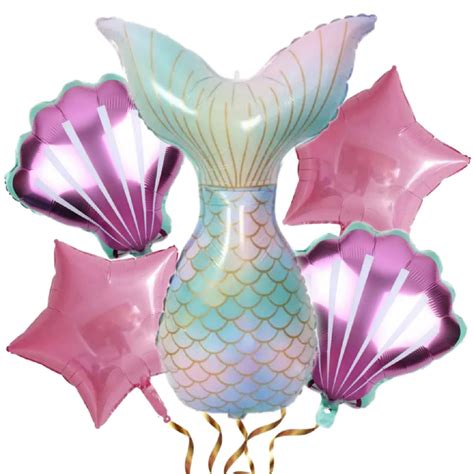 Mermaid Foil Balloons ( Set Of 5 ) – Theme My Party