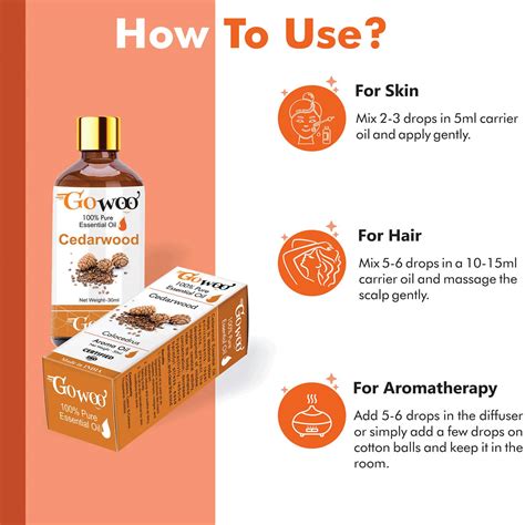 Buy GO WOO 100% PURE CEDARWOOD OIL VIRGIN & UNDILIUTED 30 ML Online ...