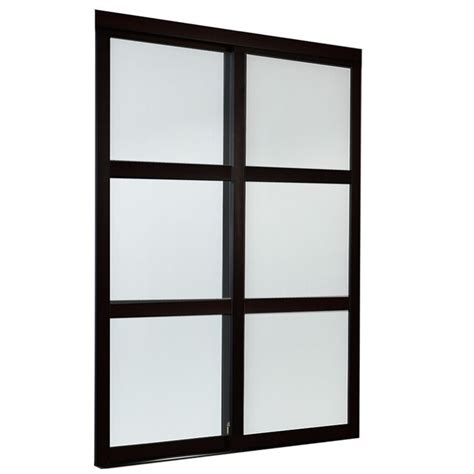RELIABILT 60-in x 80-in Black 3-panel Frosted glass Prefinished Pine ...