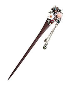 Buy Ziory Multicolour Women Ladies Vintage Wooden Hair Stick Pin ...
