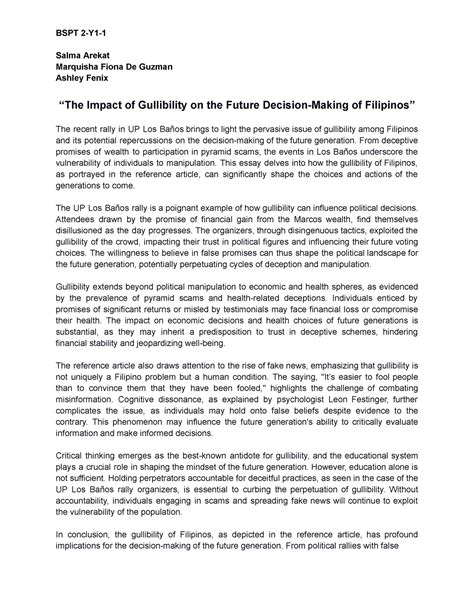 The Impact of Gullibility on the Future Decision-Making of Filipinos ...