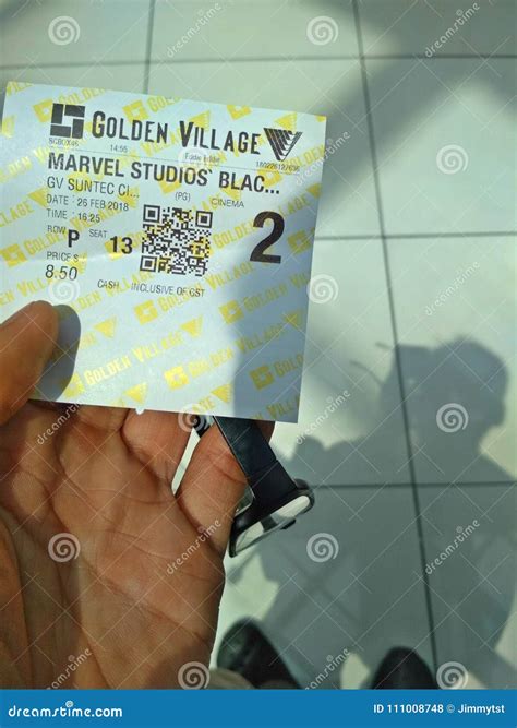 Movie Ticket Golden Village Theatre Editorial Stock Photo - Image of ...