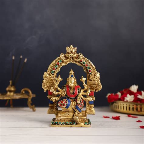 Buy Exquisite Brass Varahi Amman Idol with Frame 6 inch stonework ...