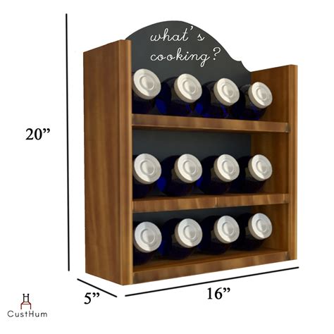 Ginger - Compact Wall-mounted Kitchen Spice Rack with Blackboard – CustHum