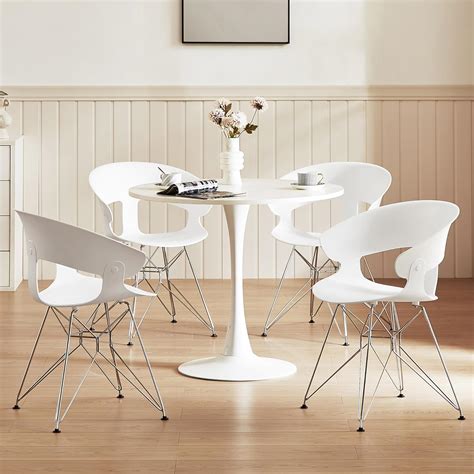 Art Leon Dining Chairs Set of 4, Plastic Chairs with India | Ubuy