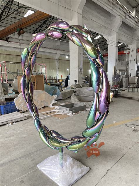 售楼部不锈钢发光圆环 创意不锈钢月亮雕塑_异形金属定制-站酷ZCOOL