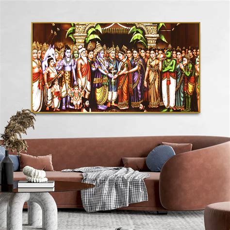 Eurotex Elegant Shri Ram & Mata Sita Swayamber, Canvas Printed, Wall A