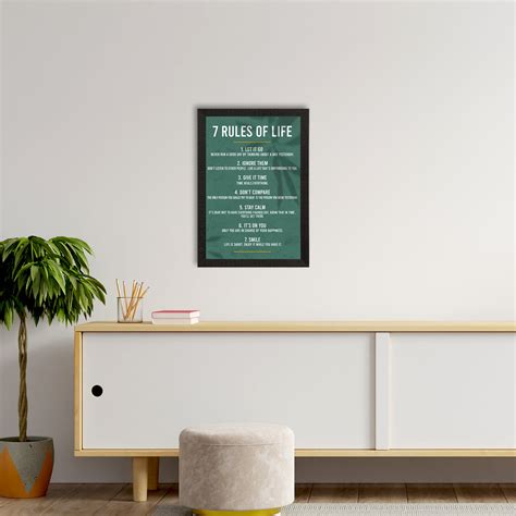 "7 Rules of Life " Motivational Quote Satin Matt Texture UV Art ...