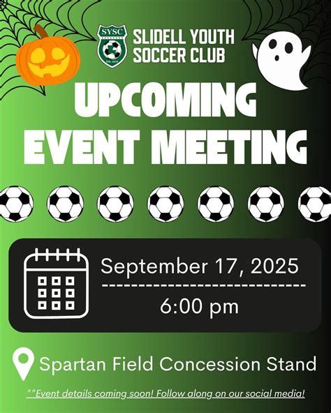 🎃 SYSC Trunk or Treat Planning Meeting! 🎃, Spartan Soccer Fields ...