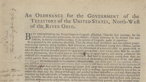Northwest Ordinance: Landmark 1787 Law Set the Foundation | Tenth ...