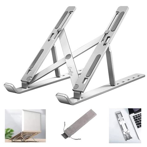 Laptop Stand 7 Height Adjustable, Aluminium, Ventilated, Foldable ...