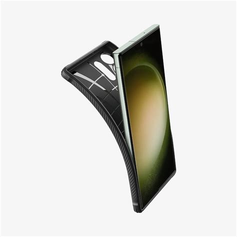 ACS05613 - Galaxy S23 Ultra Case Rugged Armor in matte black showing ...